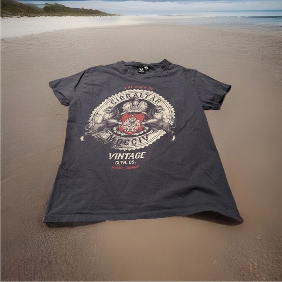 NWT Fox Originals Men’s T-Shirt The Rock of Gibraltar Vintage British Tee M - Picture 1 of 10